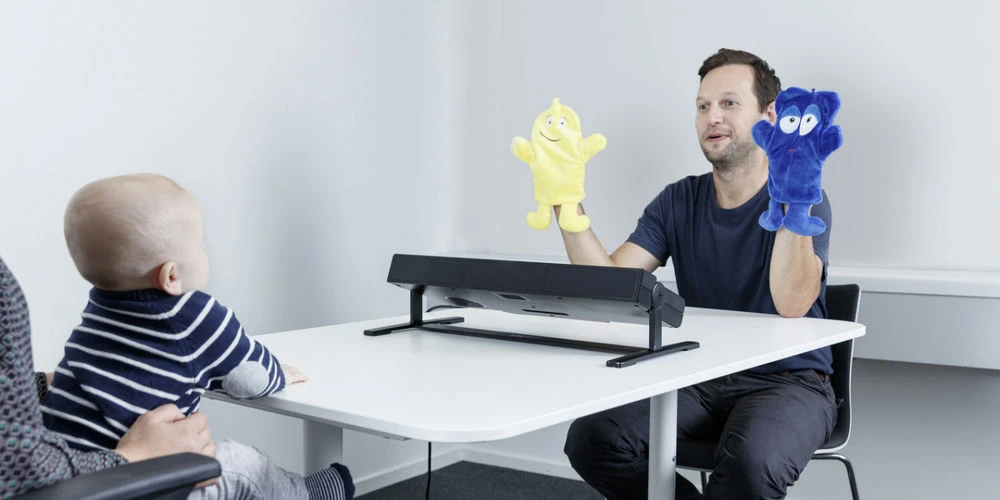 Eye Tracking Test with An Infant in Front of Tobii